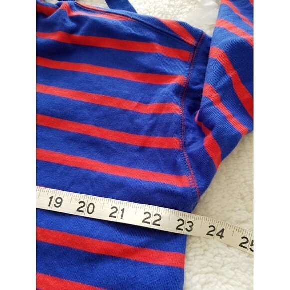 GAP Red Blue Long Sleeve V-Neck Cotton Hoodie Womens Sz (S) - Picture 9 of 14